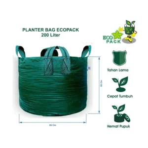 Planter Bag Eco Pack (200 Liter (65x60 cm) berat 550 gr/pc tebal 200 GSM dan 4 Handle)