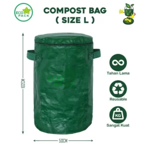 Tas Kompos Pengolah Sampah Organik Menjadi Pupuk (Size L atau 200 Liter (50x102cm) berat 500 gr/pc)